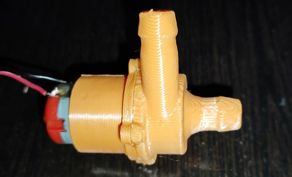 3D printed water pump made using small DC Motor