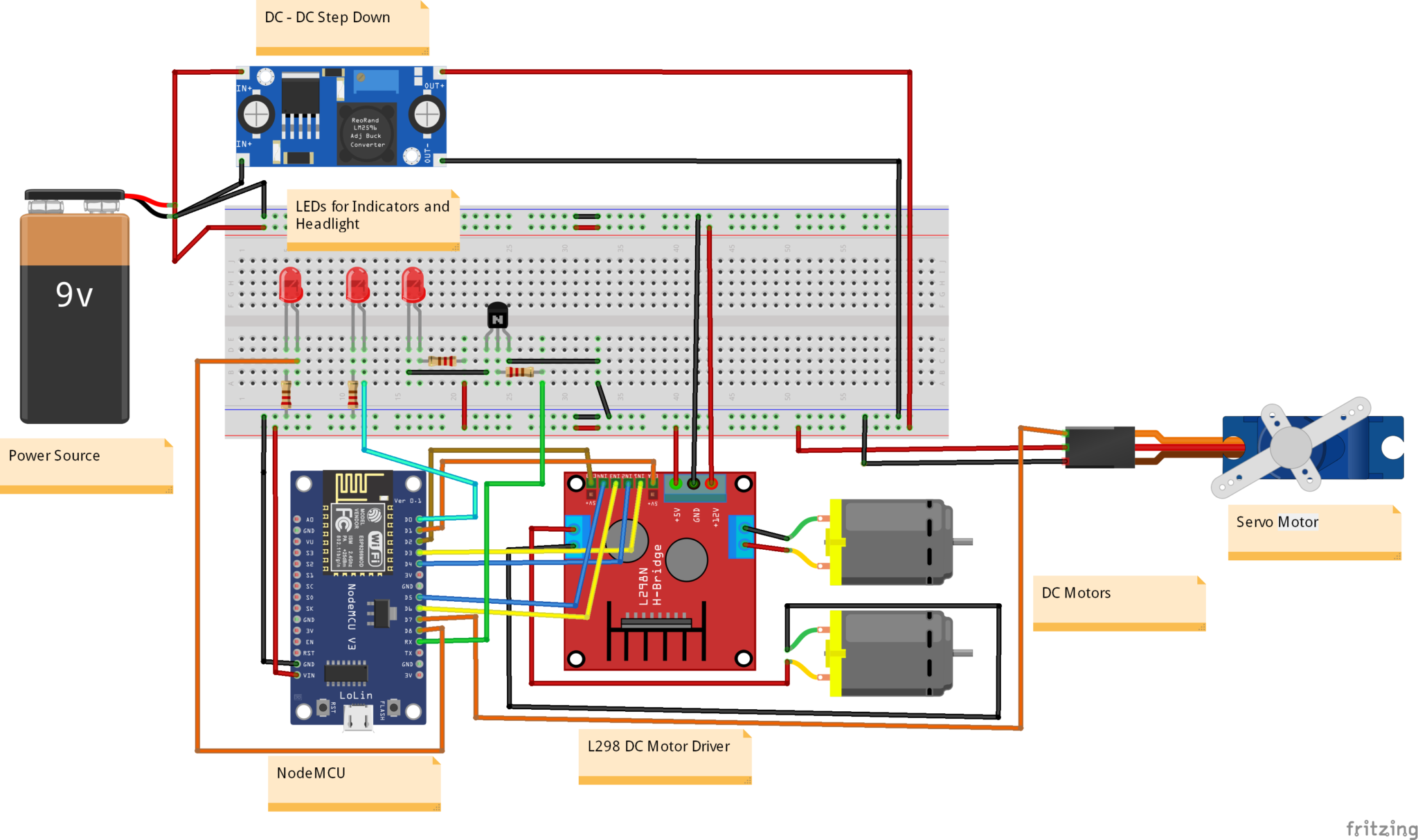 How To Make A Wifi Controlled Car Using Esp8266 Or Nodemcu And Blynk App Techknowlab 6107