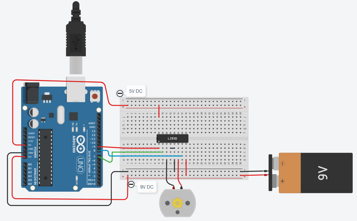 L293D motor dirver witha rduino